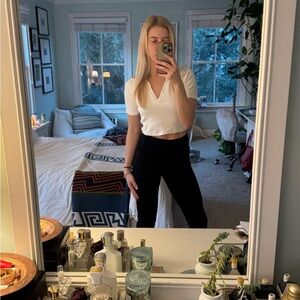 White Zara Polo Crop Top